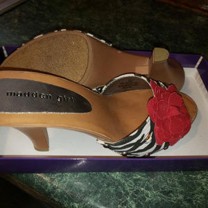 Madden Girl Animal-Zebra Print Heels Size 10